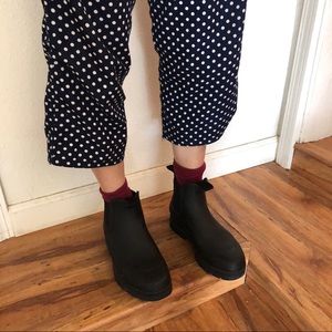 Black Rubber Chelsea Rain Boots